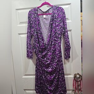 Bodycon Purple Animal print Dress 2X